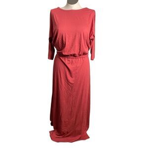 Soft Surroundings Womens Sloane Maxi Dress M Terracotta Dolman Sleeve Lagom Open